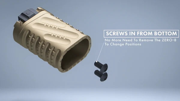 True North Concepts Zero-8 installed on Picatinny bottom rail showing angle range